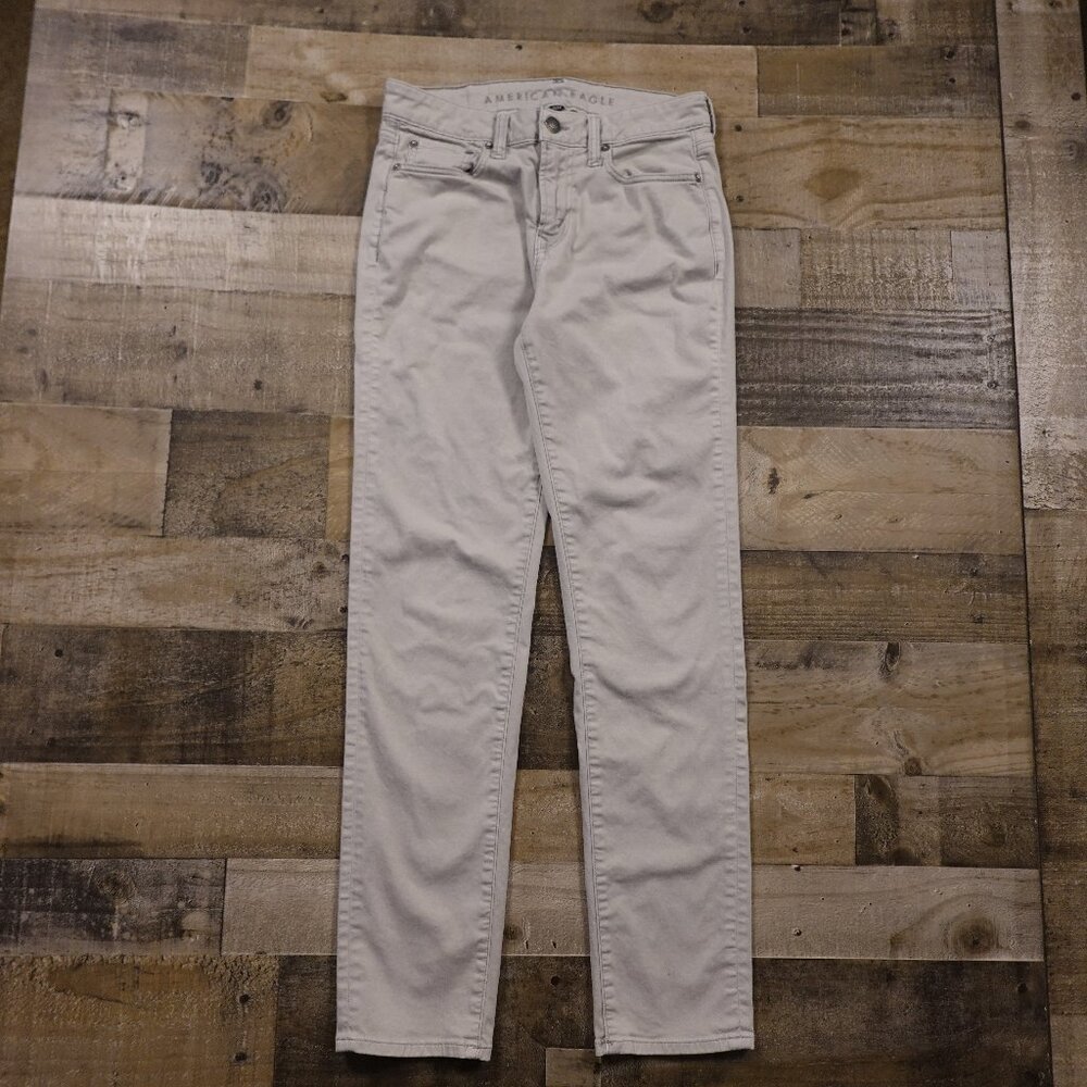 American‎ Eagle Flex Slim Jeans Men’s 30x34 Light Beige Stretch Denim